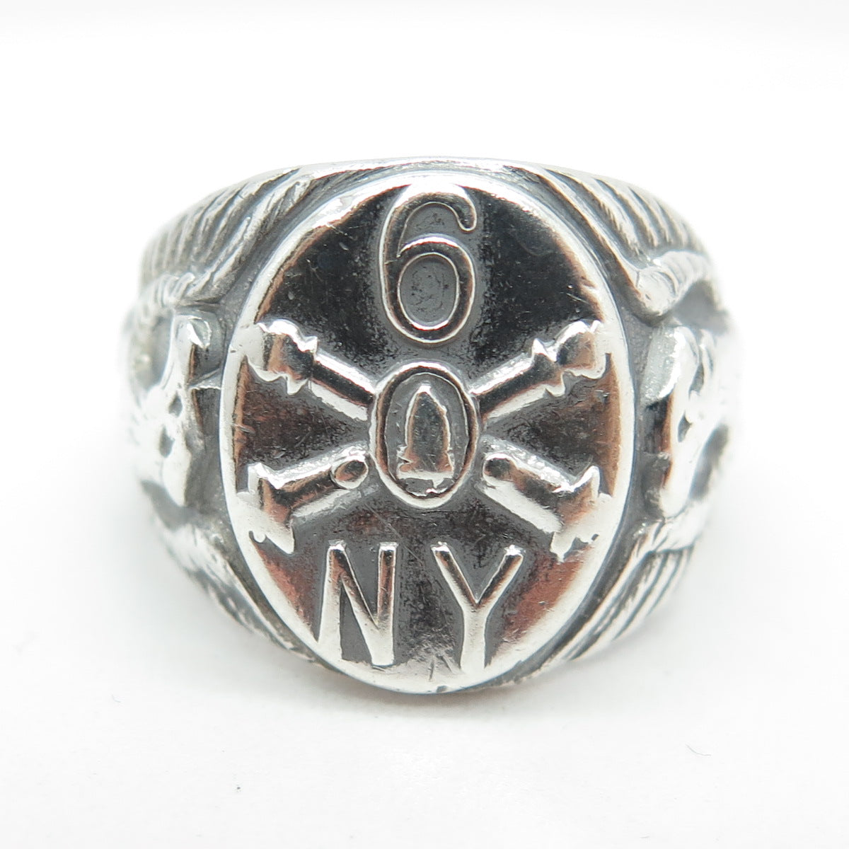 925 Sterling Silver Antique WWII US Army Recruiting Command Ring Size 7.25