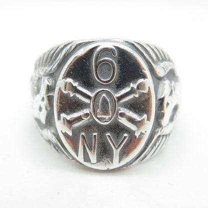 925 Sterling Silver Antique WWII US Army Recruiting Command Ring Size 7.25