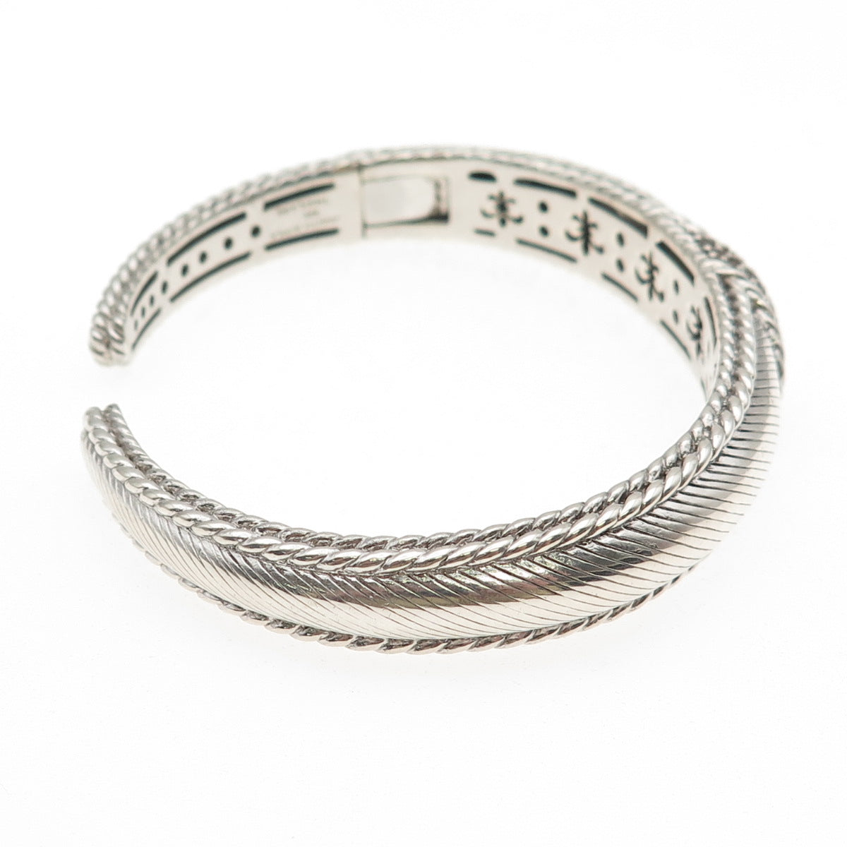 Judith Ripka 925 Sterling Silver Real Round-Cut Cognac Topaz Cuff Bracelet 7"