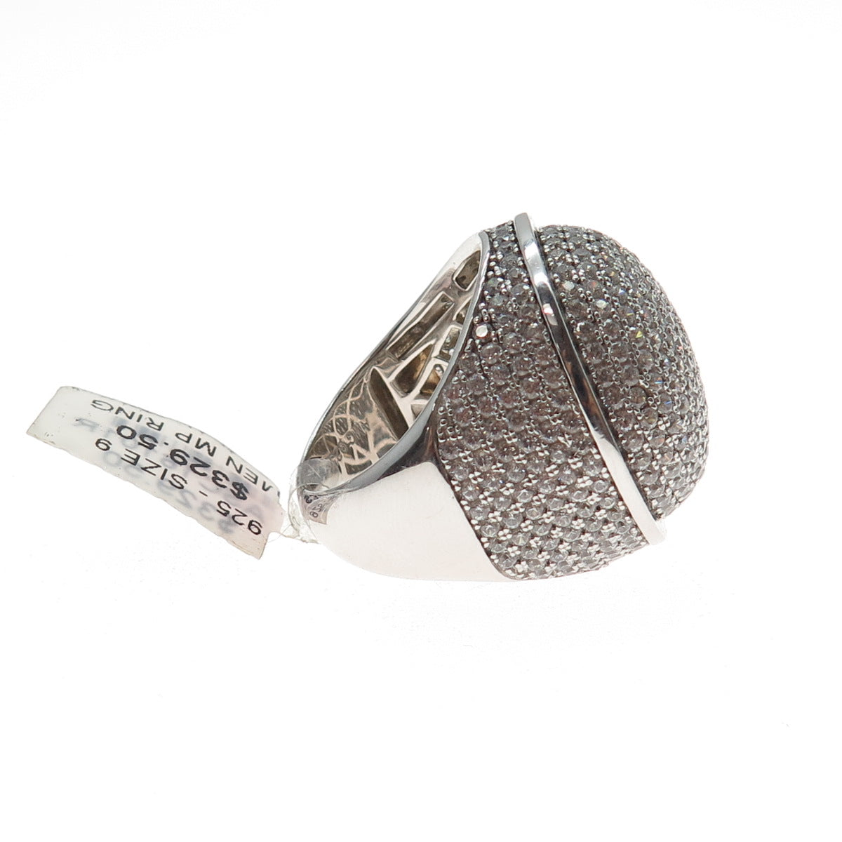 925 Sterling Silver Round-Cut C Z Dome Ring Size 9.25