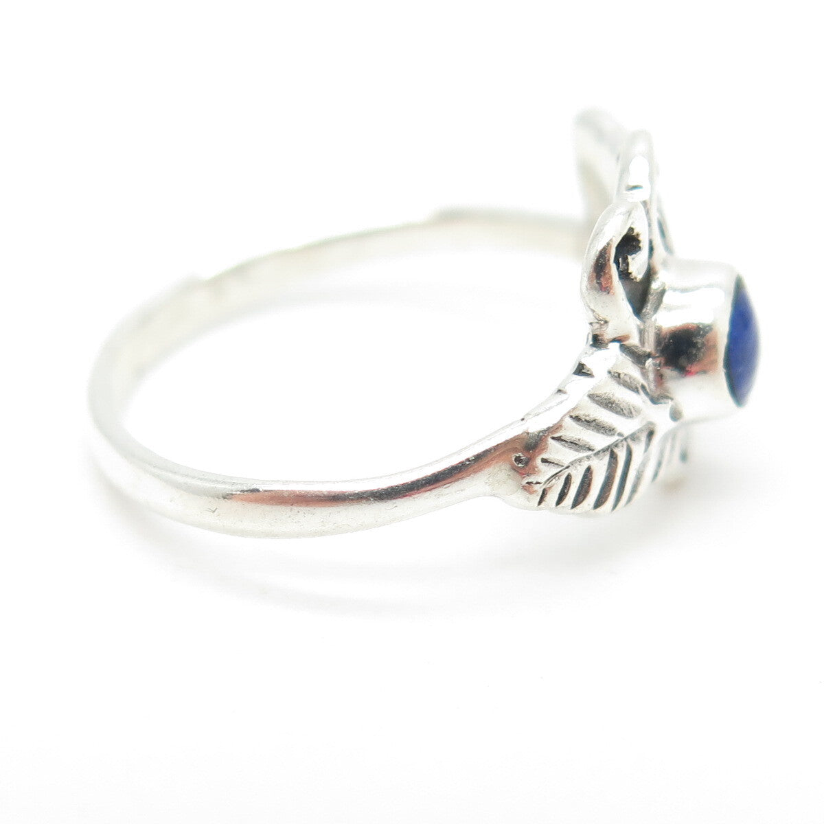 925 Sterling Silver Vintage Southwestern Lapis Lazuli Gem Ring Size 4.75