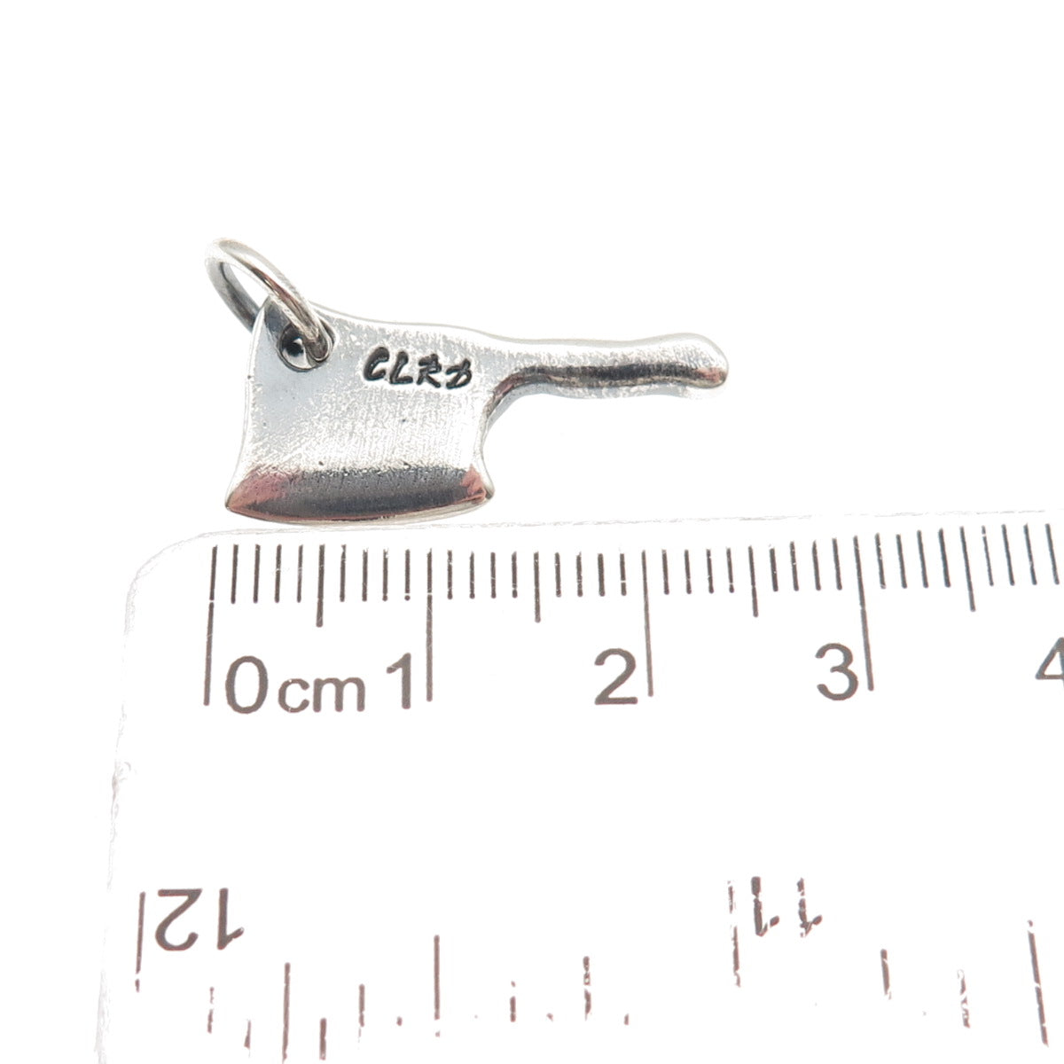 925 Sterling Silver Vintage CLRD Chef's Knife Oxidized Charm Pendant