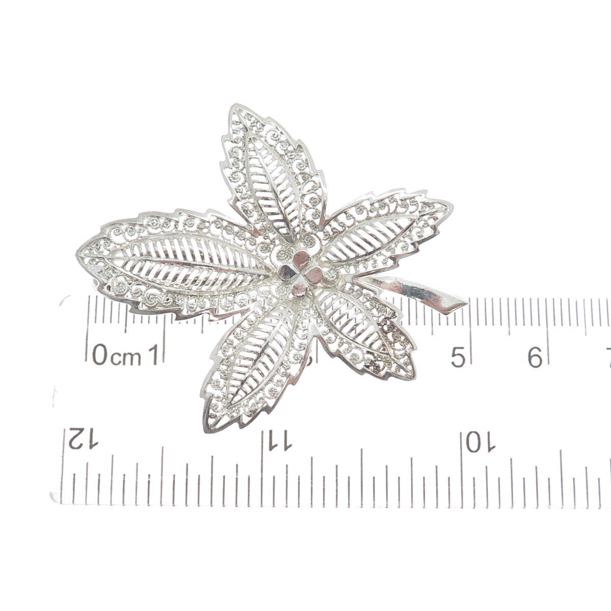 WILLI NONNENMANN 925 Sterling Silver Vintage Germany Floral Filigree Pin Brooch