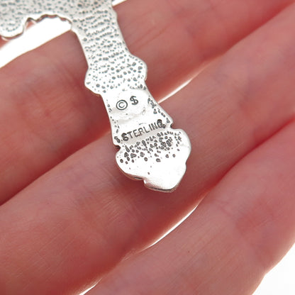 Shube 925 Sterling Silver Vintage Cross Religious Oxidized Charm Pendant