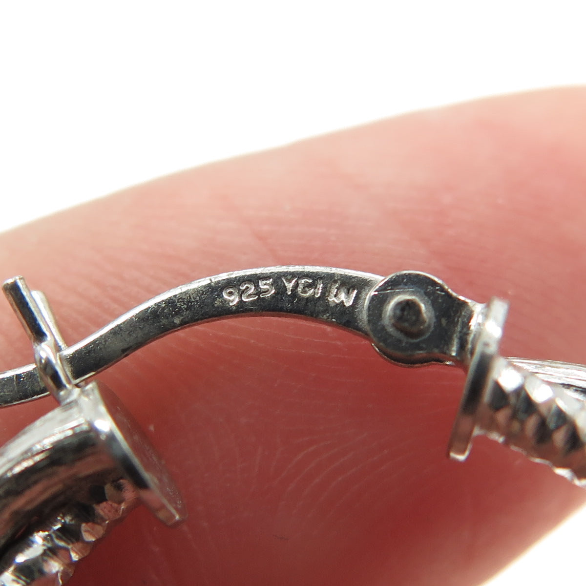 925 Sterling Silver Diamond-Cut Crisscross Hoop Earrings