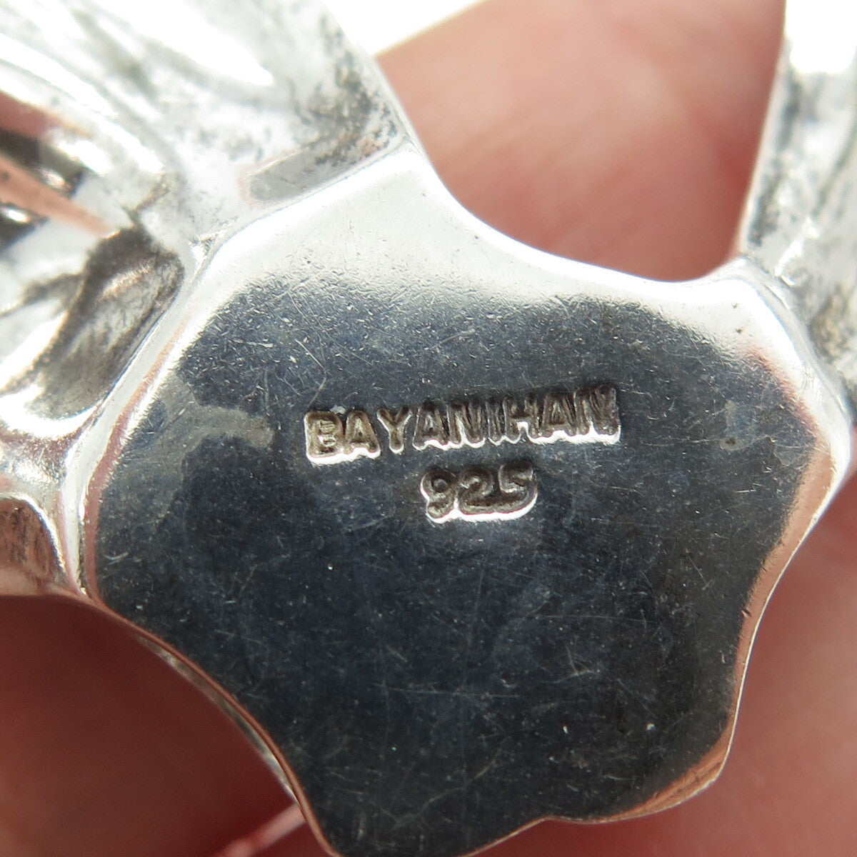 BAYANIHAN 925 Sterling Silver Vintage Floral Pin Brooch