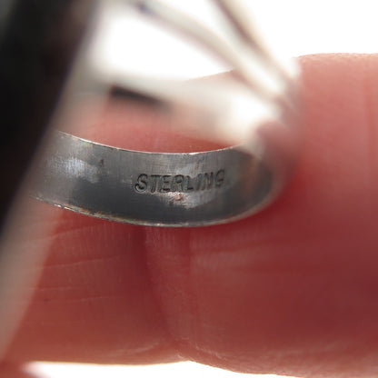 Mark Wilson Navajo Old Pawn Sterling Silver Vintage MOP Feather Ring Size 4.5