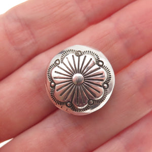 Old Pawn Sterling Silver Vintage Southwestern Floral Concho Tribal Clip Button