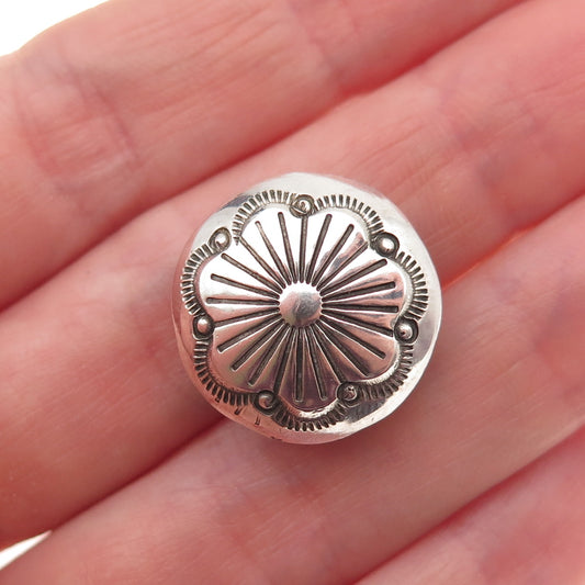 Old Pawn Sterling Silver Vintage Southwestern Floral Concho Tribal Clip Button