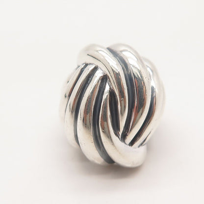 925 Sterling Silver Vintage Ribbed Domed Ring Size 6.25