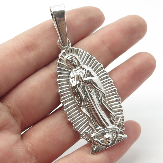 950 Silver Vintage St. Mary Miraculous Religious Pendant