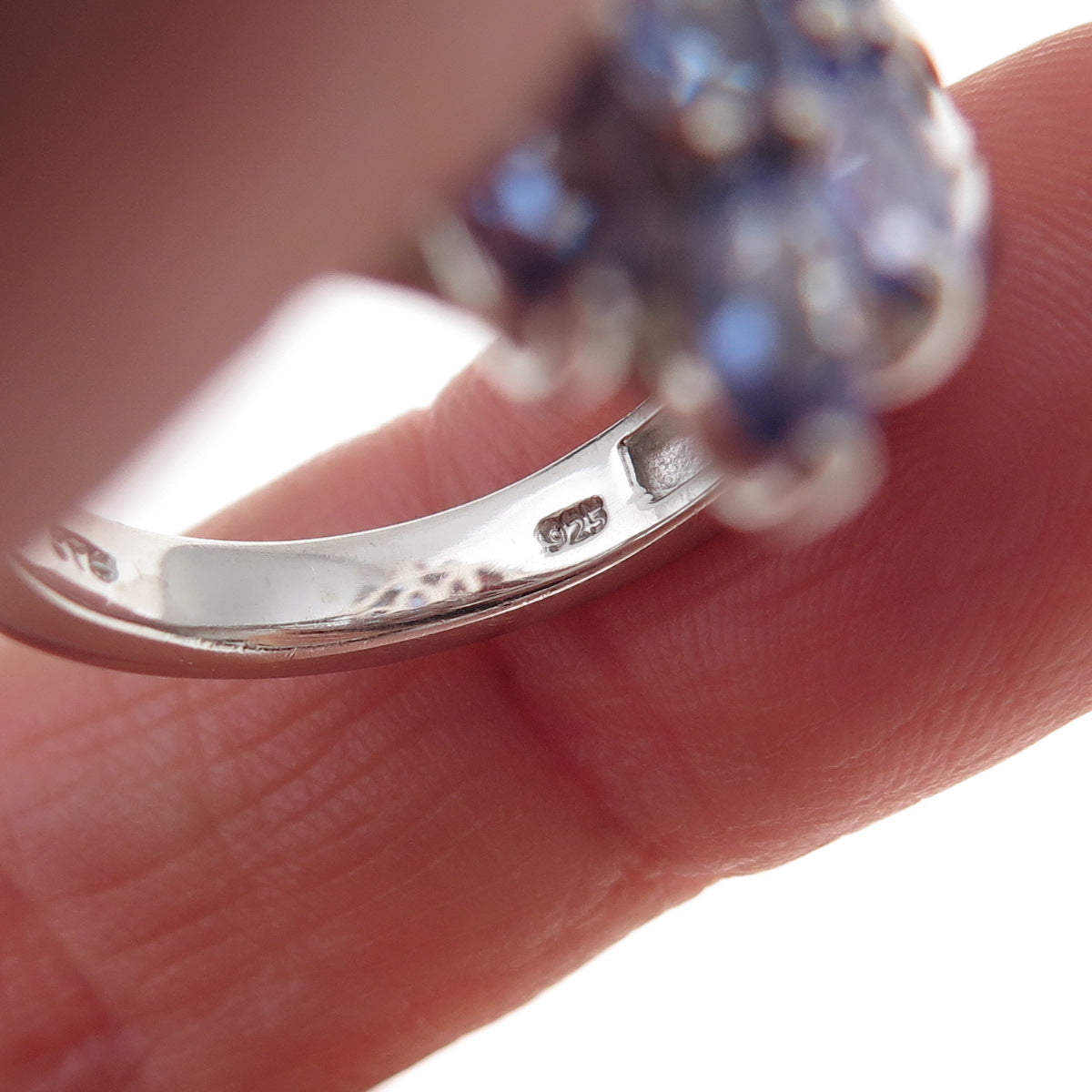 Chuck Clemency 925 Sterling Silver Real Oval-Cut Tanzanite Ring Size 8.25