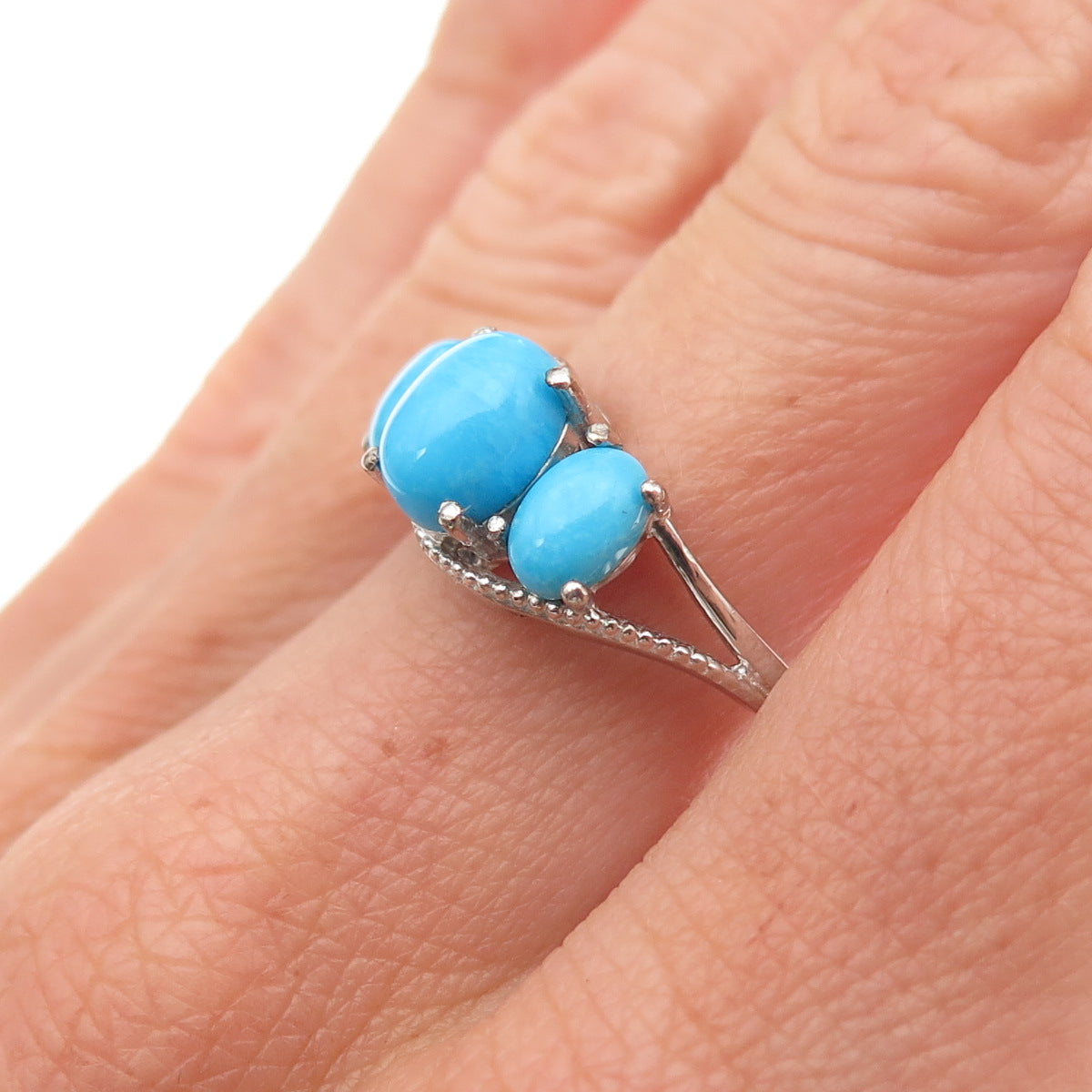 Chuck Clemency 925 Sterling Silver Real Sleeping Beauty Turquoise Ring Size 8.25