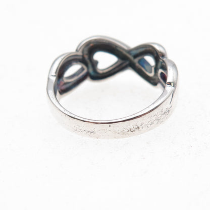 925 Sterling Silver Vintage Heart Infinity Oxidized Ring Size 7