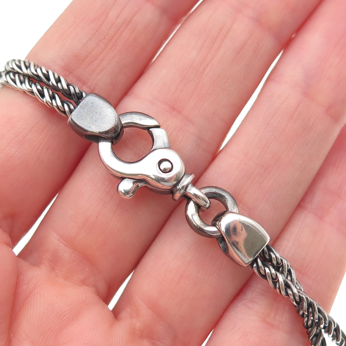 TIFFANY & CO. Sterling Silver Vintage Love Knot Double Rope Chain Necklace 18"