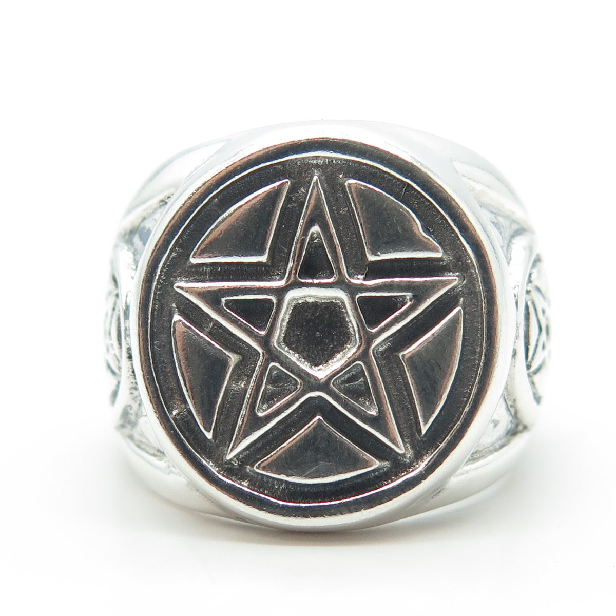 950 Silver Vintage Pentagram Star Ring Size 10.5