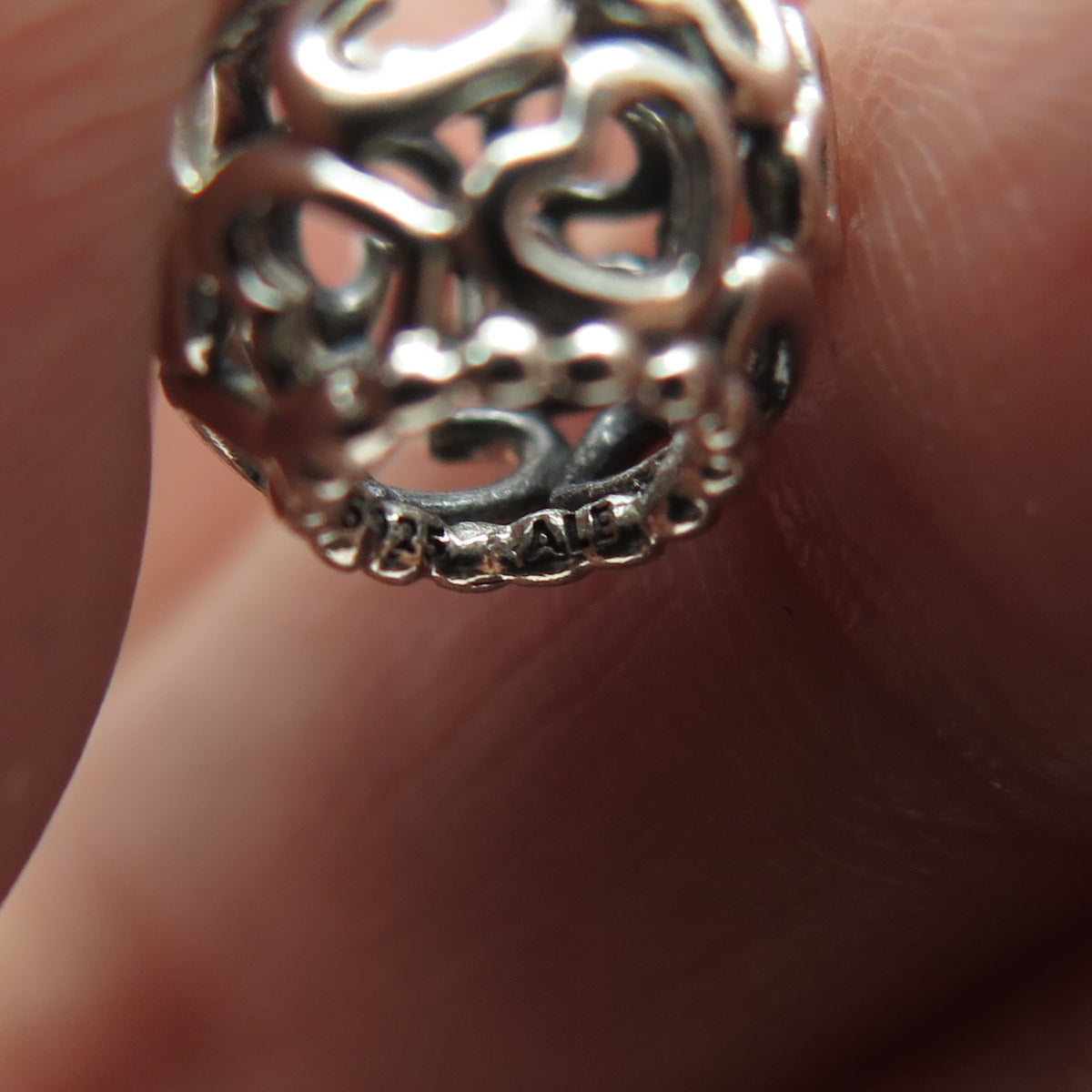 PANDORA 925 Sterling Silver Hearts All Over Bead Charm