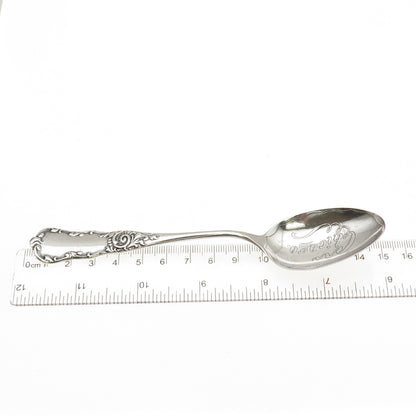 925 Sterling Silver Antique Art Deco Chicago States & Cities Coffee Spoon