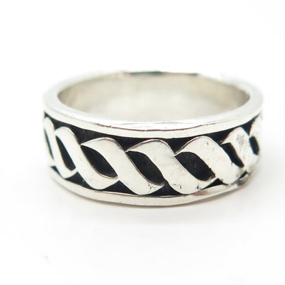 925 Sterling Silver Vintage Braided Band Ring Size 10.75