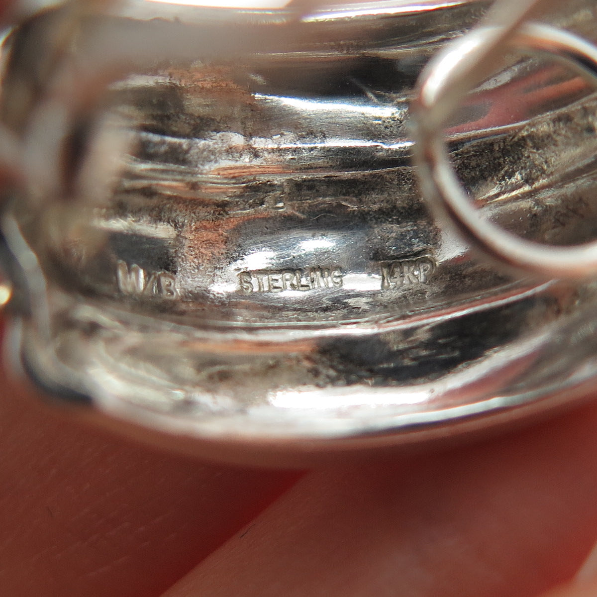 Margaret Bowman 14K Gold Sterling Silver Vintage Modernist Omega Back Earrings