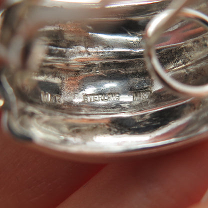 Margaret Bowman 14K Gold Sterling Silver Vintage Modernist Omega Back Earrings