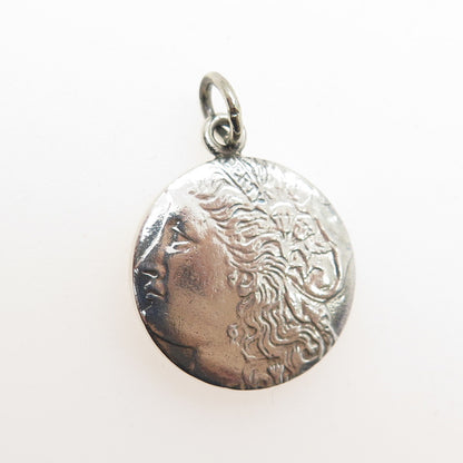 925 Sterling Silver Vintage "Morgan Dollar" Coin Replica Pendant
