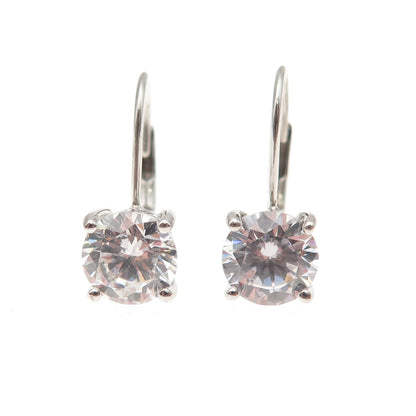 925 Sterling Silver Round-Cut C Z Earrings