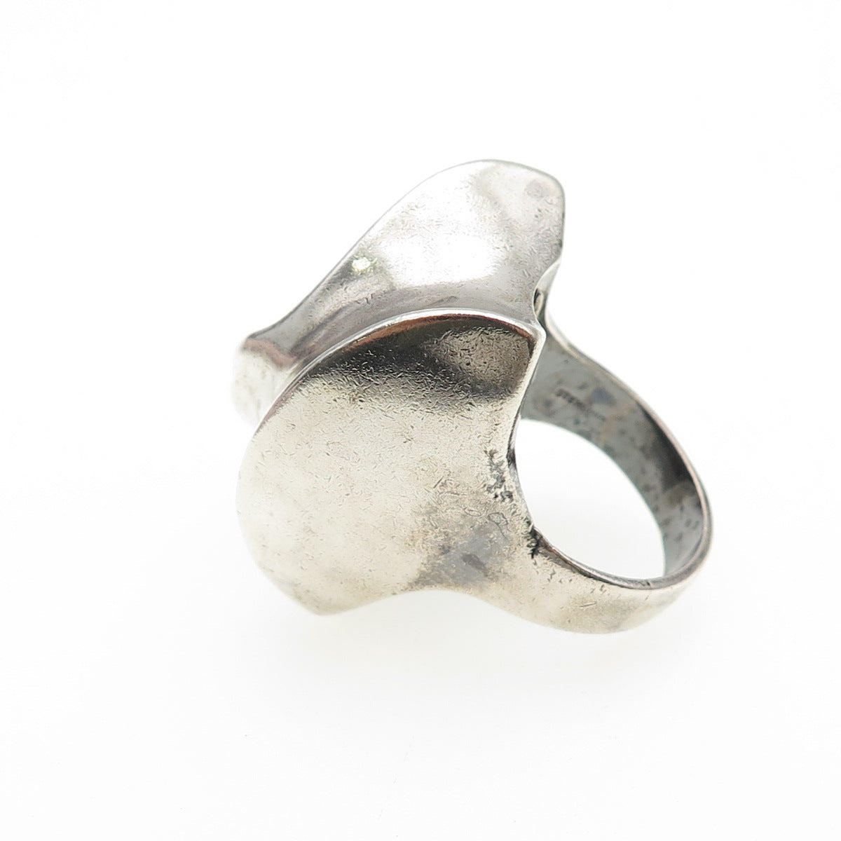 ZINA 925 Sterling Silver Vintage Modernist Oxidized Statement Ring Size 9.5
