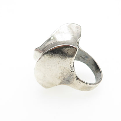 ZINA 925 Sterling Silver Vintage Modernist Oxidized Statement Ring Size 9.5