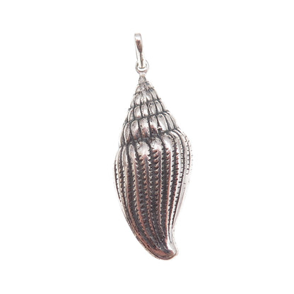 925 Sterling Silver Vintage Seashell Oxidized Charm Pendant
