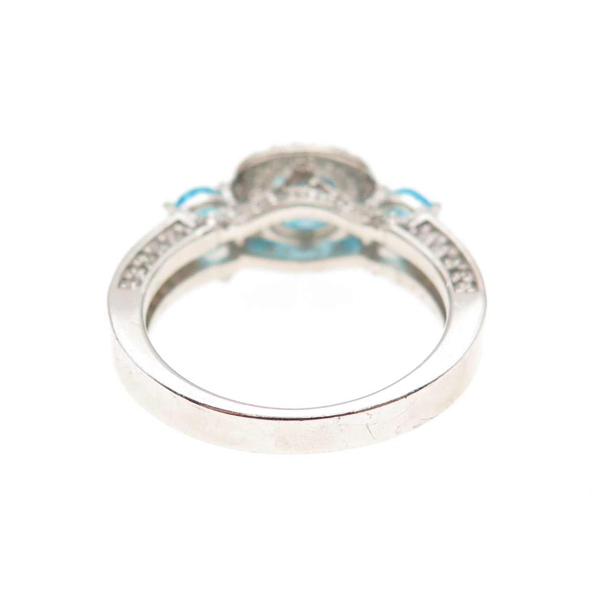 925 Sterling Silver Blue & White C Z Ring Size 5.25