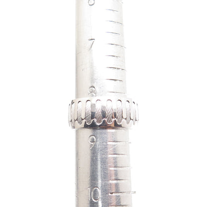 NEOS 925 Sterling Silver Textured Sewing Stitches Band Ring Size 8.75