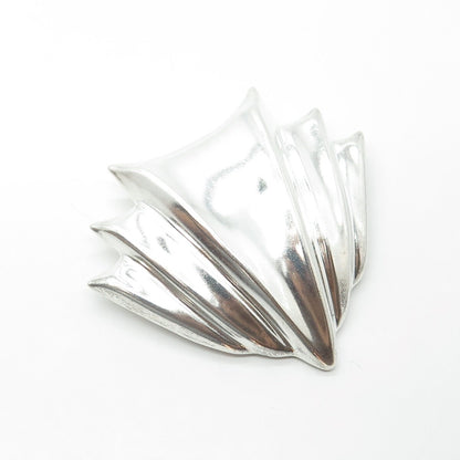925 Sterling Silver Vintage Ribbed Pin Brooch
