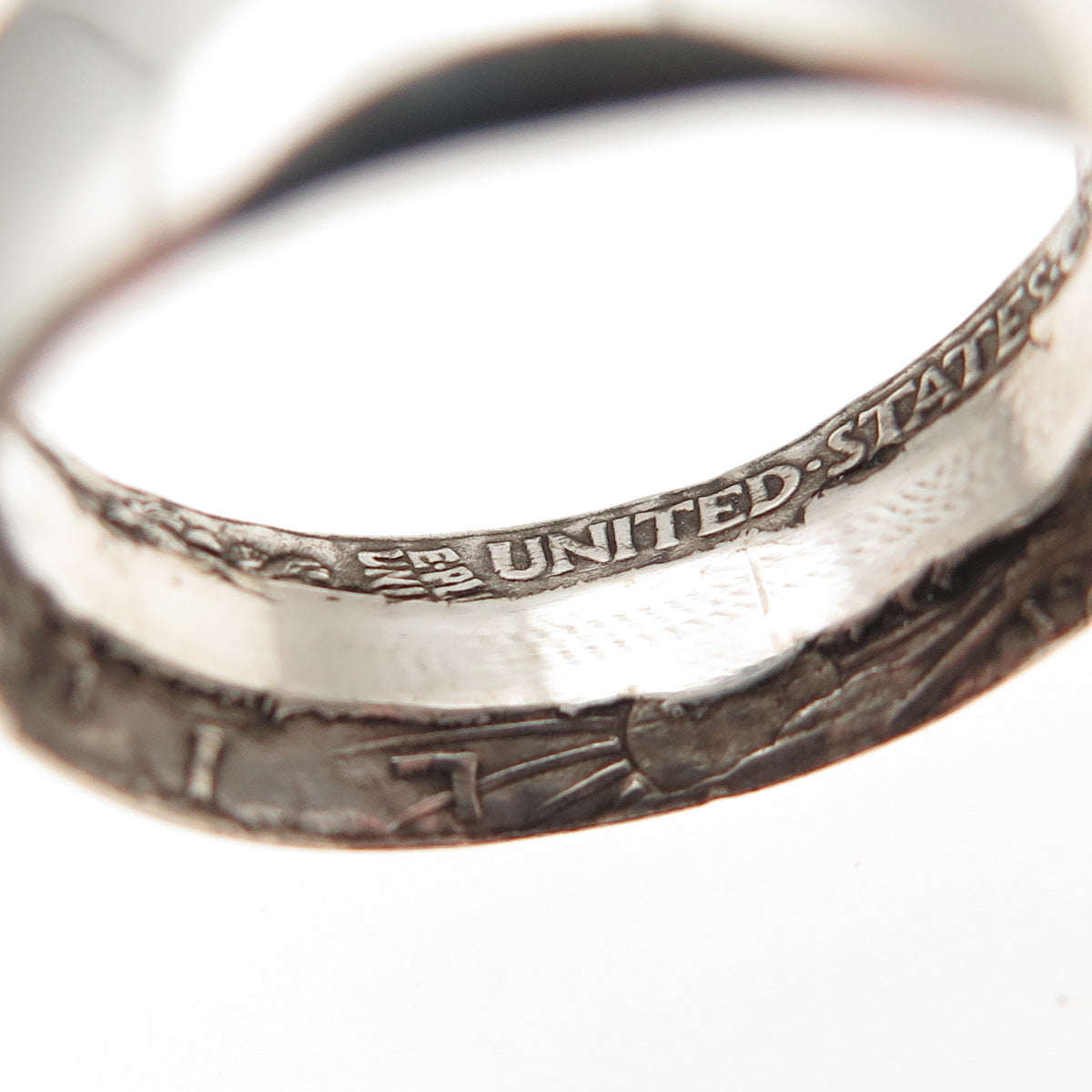 900 Silver Antique 1946 US Walking Liberty Half Dollar Coin Band Ring Size 9.5