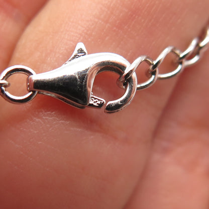 925 Sterling Silver Round-Cut C Z Rolo Chain Necklace 16"