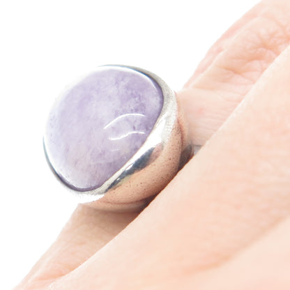 ESPO JOSEPH ESPOSITO 925 Sterling Silver Vintage Real Lavender Jade Ring Size 6