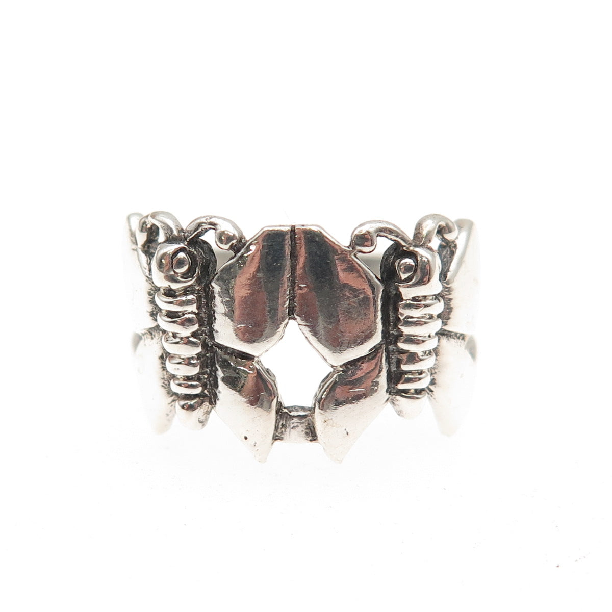 925 Sterling Silver Vintage Butterfly Oxidized Ring Size 6