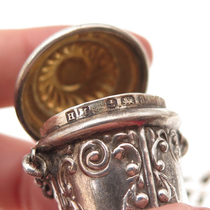 Henry Matthews 925 Sterling Silver Antique 1900 Birmingham Chatelaine Chain Fob