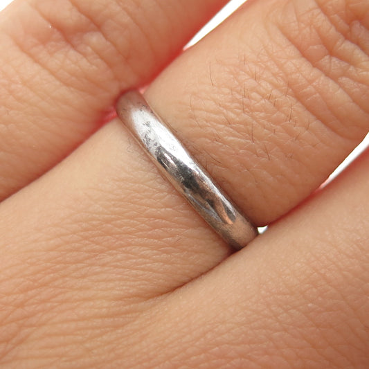 925 Sterling Silver Vintage Classic Wedding Oxidized Band Ring Size 6