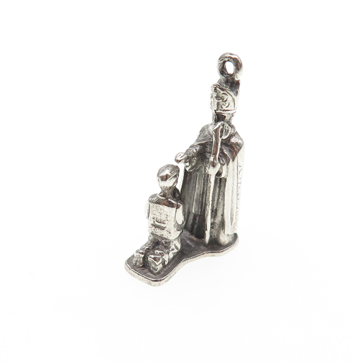CREED 925 Sterling Silver Vintage Confirmation Oxidized Mini 3D Charm Pendant