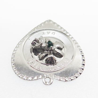 TOWN & COUTRY Sterling Silver Vintage Rhinestone "Graduation Day" Heart Pendant