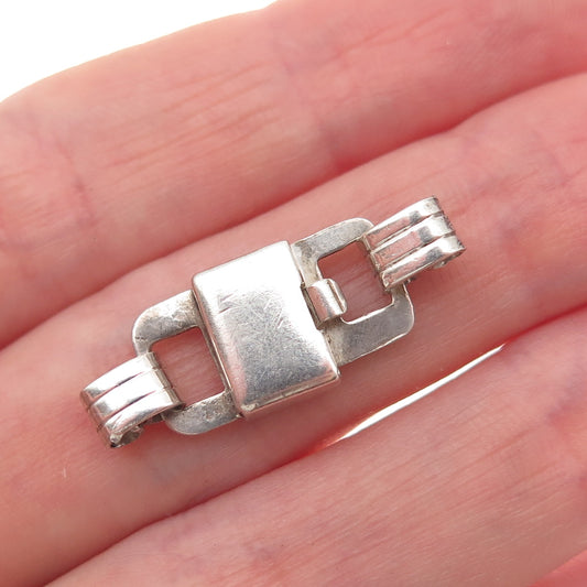 925 Sterling Silver Vintage Bracelet / Necklace Box Lock Clasp