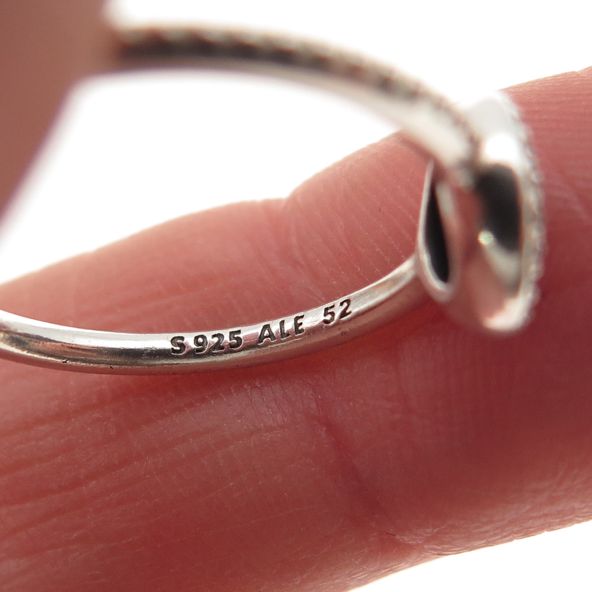 PANDORA 925 Sterling Silver Round-Cut C Z Radiant Elegance Ring Size 6