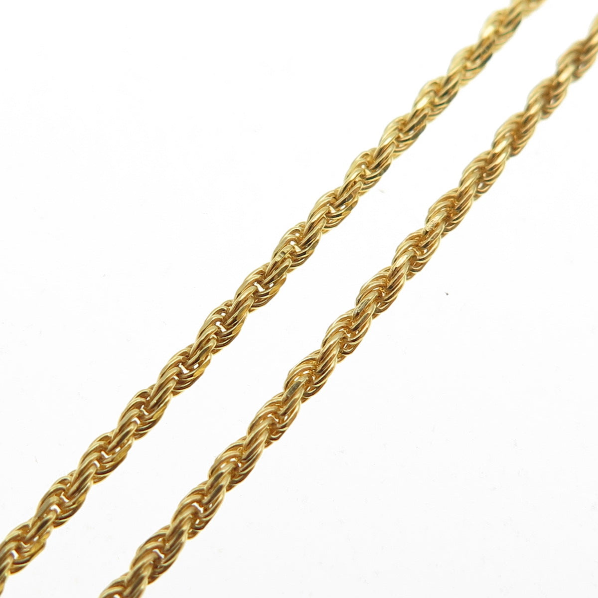 925 Sterling Silver Gold Plated Italy Twisted Rope Chain Necklace 16"