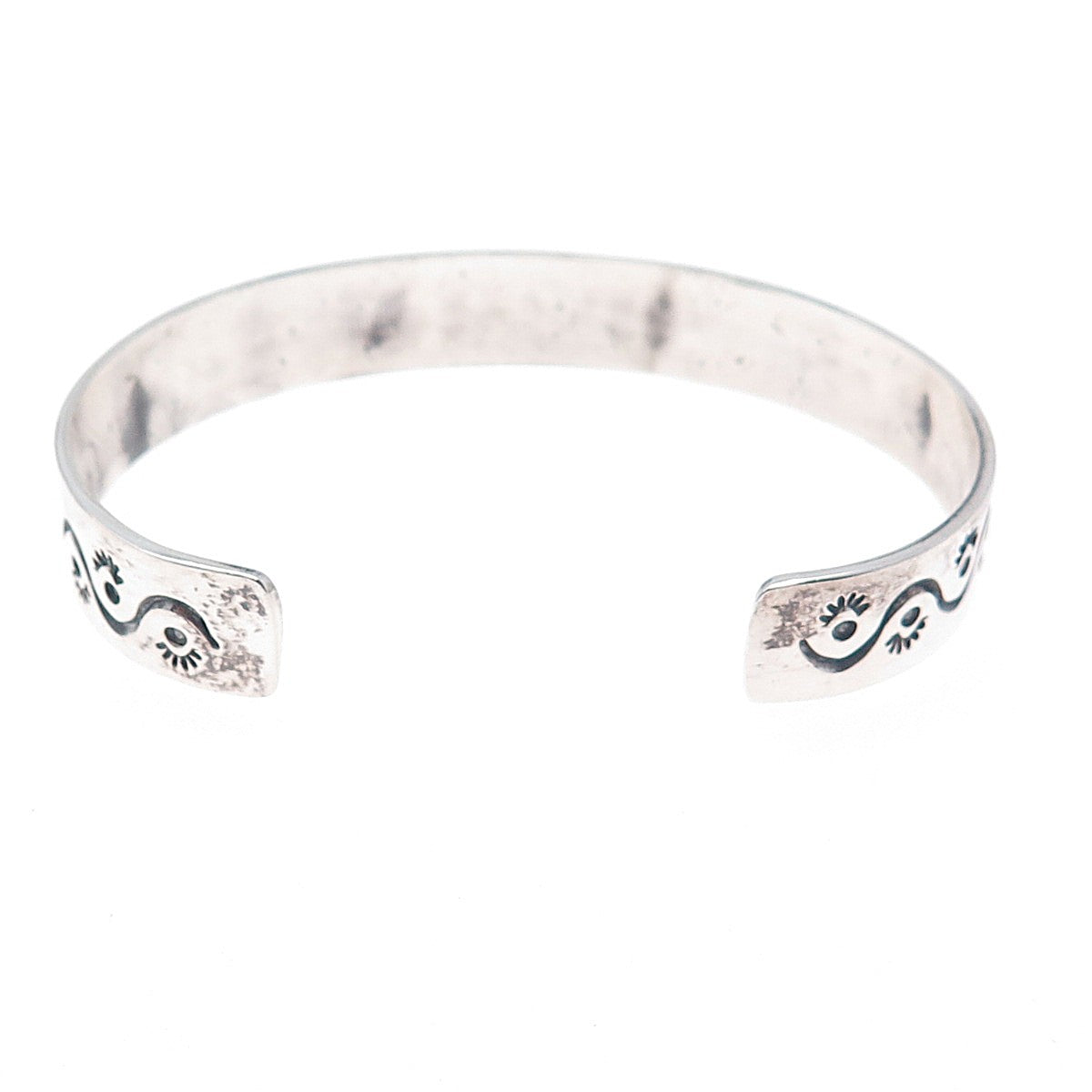 Robert Vandover Navajo Old Pawn 925 Sterling Turquoise Coral Inlay Bracelet 6.5"