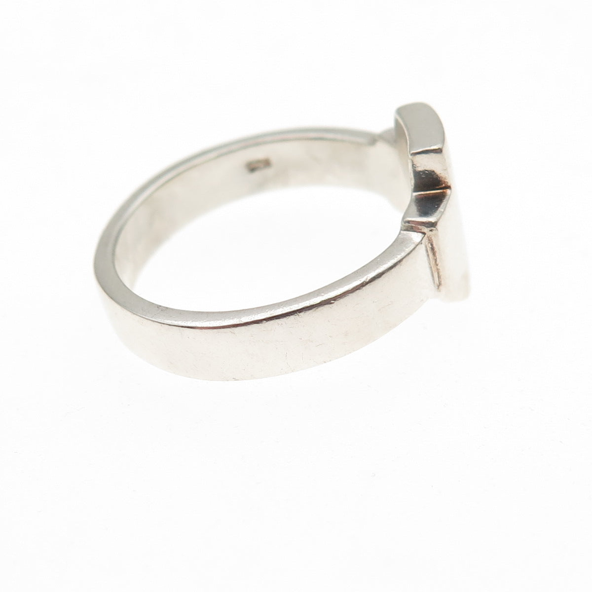 925 Sterling Silver Round-Cut C Z Cross Ring Size 7.5