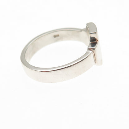 925 Sterling Silver Round-Cut C Z Cross Ring Size 7.5