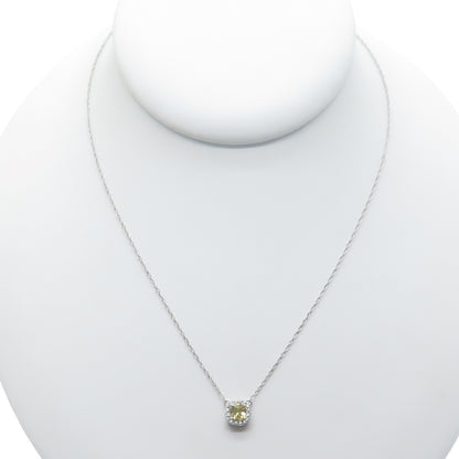 925 Sterling Silver Real Citrine & Round-Cut C Z Singapore Chain Necklace 19"
