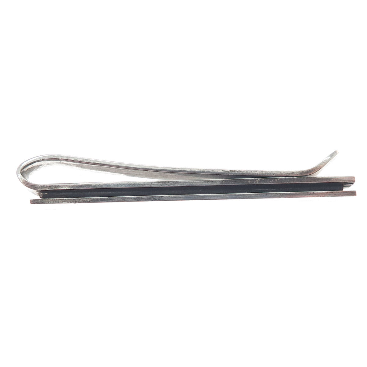 HAROLD FITHIAN 925 Sterling Silver Vintage Modernist Bar Tie Clip
