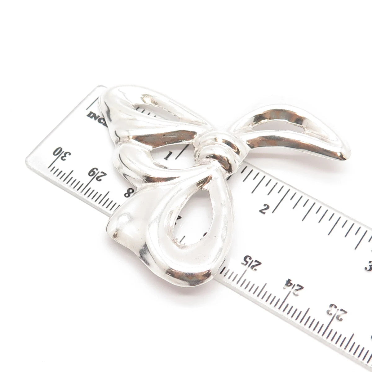 925 Sterling Silver Vintage Bow Pin Brooch